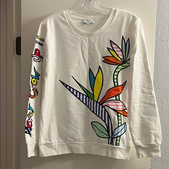 Mira Mikati White Multicolor Graphic Sweater